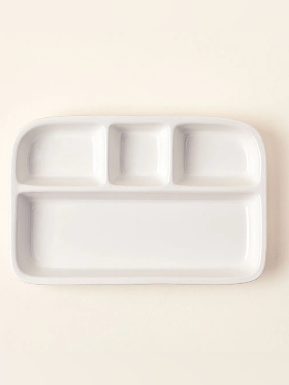 Set of 2 Stoneware TV Dinner Trays in White Like New - Picture 6 of 14